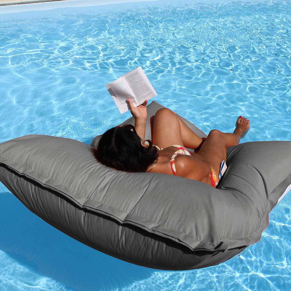 Grand pouf piscine gris anthracite Grand pouf piscine gris anthracite