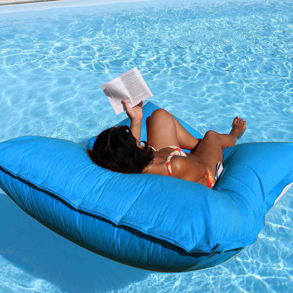 Grand pouf piscine bleu Grand pouf piscine bleu