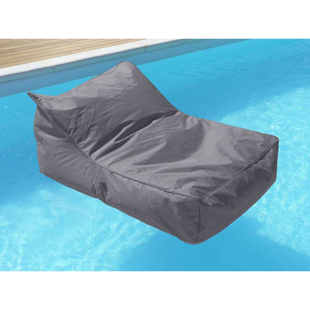 Pouf fauteuil gris anthracite pour piscine