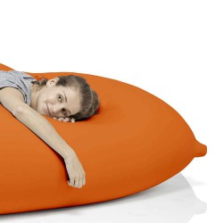 Pouf salon orange