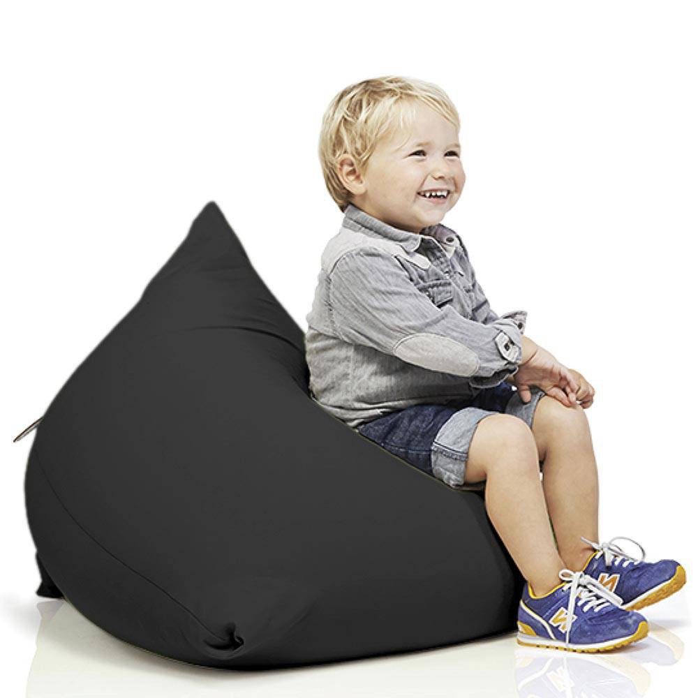 pouf enfant noir moelleux