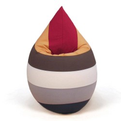 Pouf marron rayé