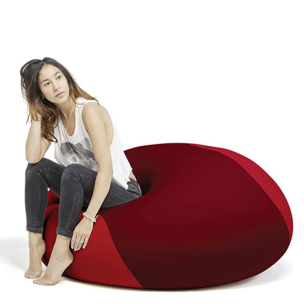 Pouf rond rouge