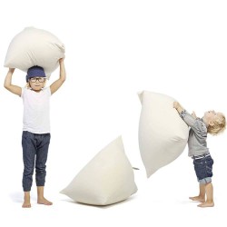 Pouf pour enfant blanc cassé