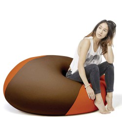 Pouf orange marron