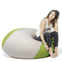 Pouf microbille gris et vert