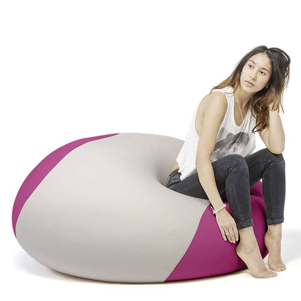 Pouf chambre gris et rose