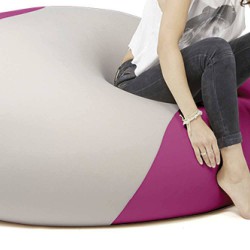 Pouf moelleux gris rose