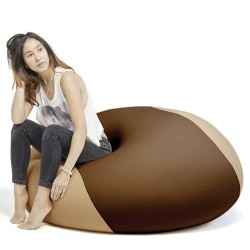 Pouf rond caramel