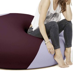 Pouf microbilles aubergine