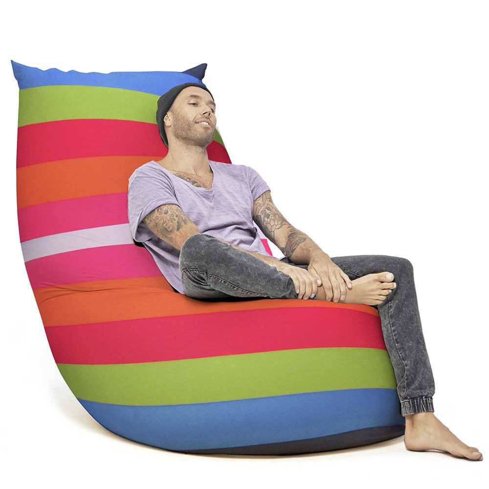 Pouf rayé arc en ciel Pouf rayé arc en ciel