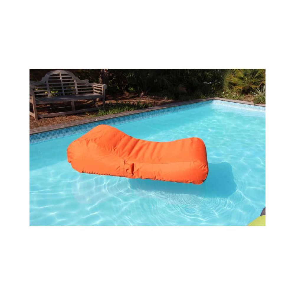 Grand pouf piscine orange Sitinpool Wave confortable et résistant