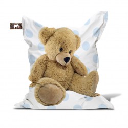 Pouf enfant nounours bleu pour garçon