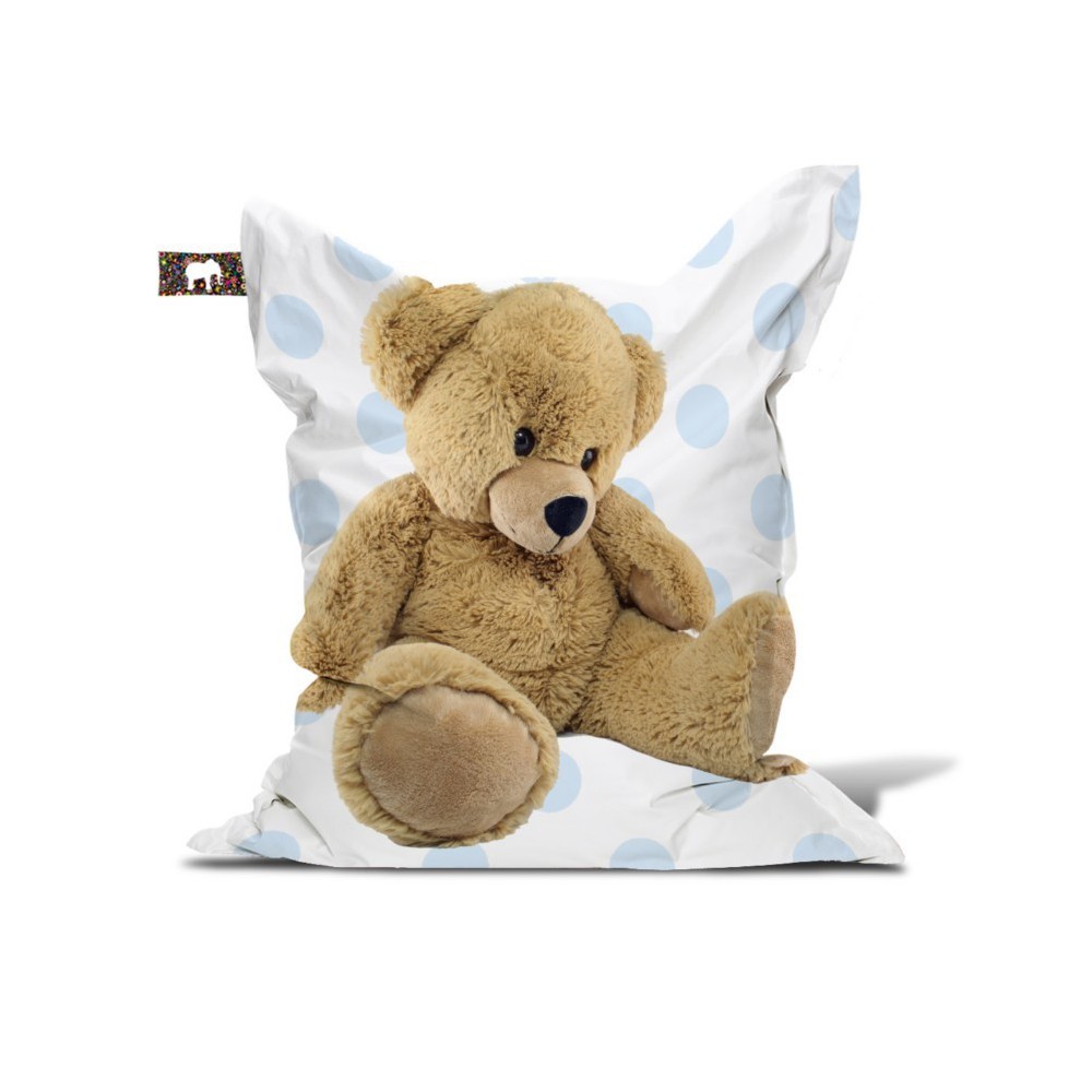 Pouf enfant nounours bleu pour garçon