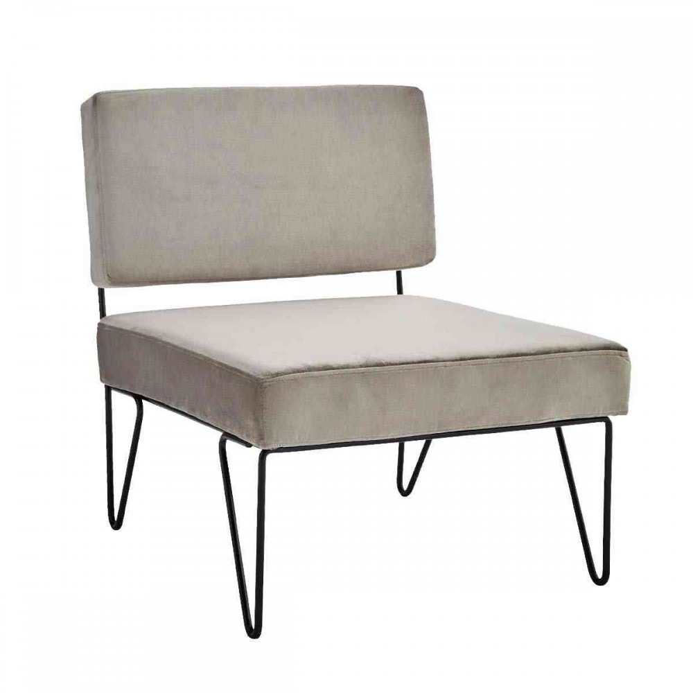 Fauteuil vintage velours gris Fauteuil vintage velours gris