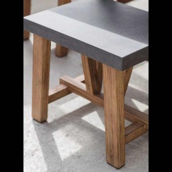 table jardin bois et ciment