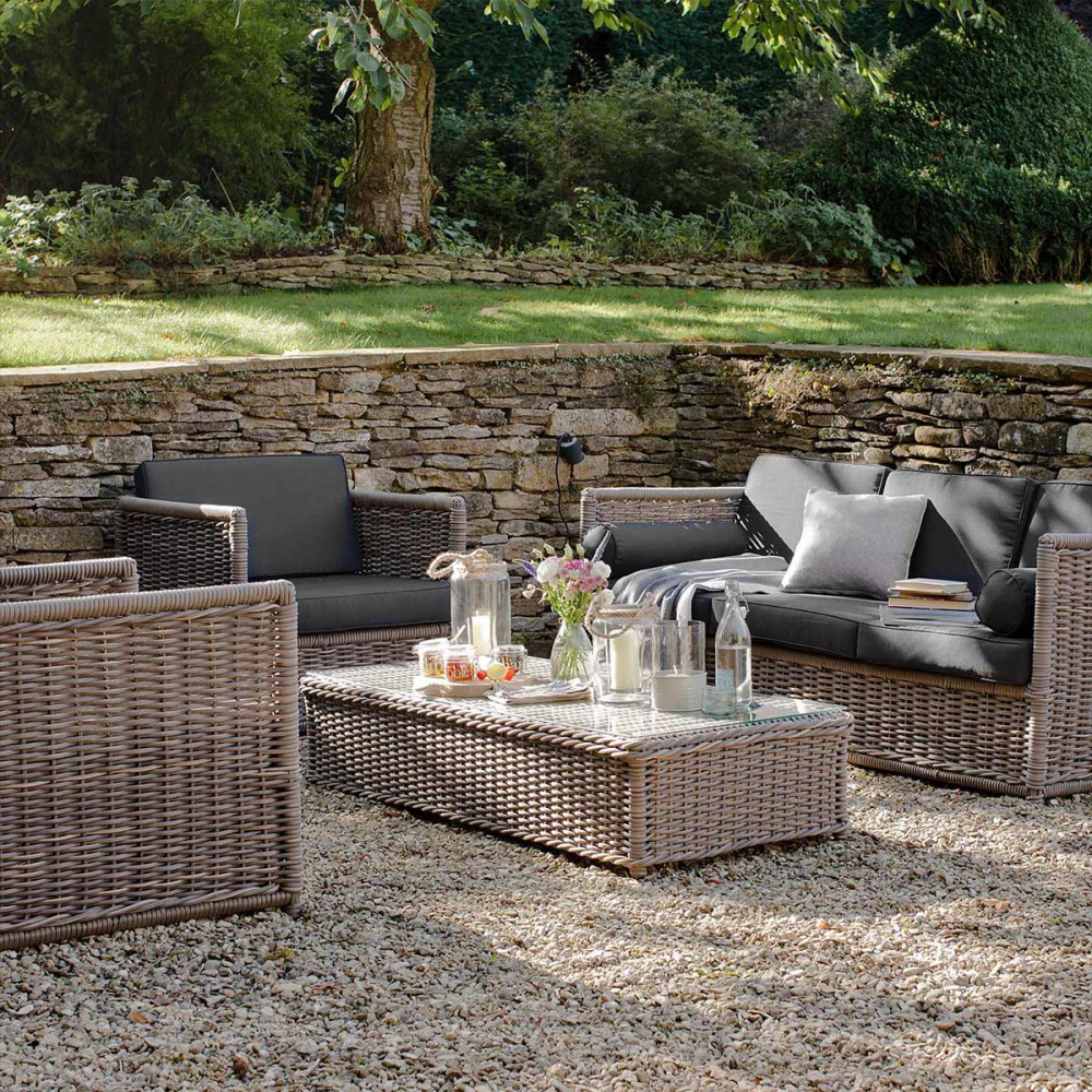 salon de jardin rotin luxe