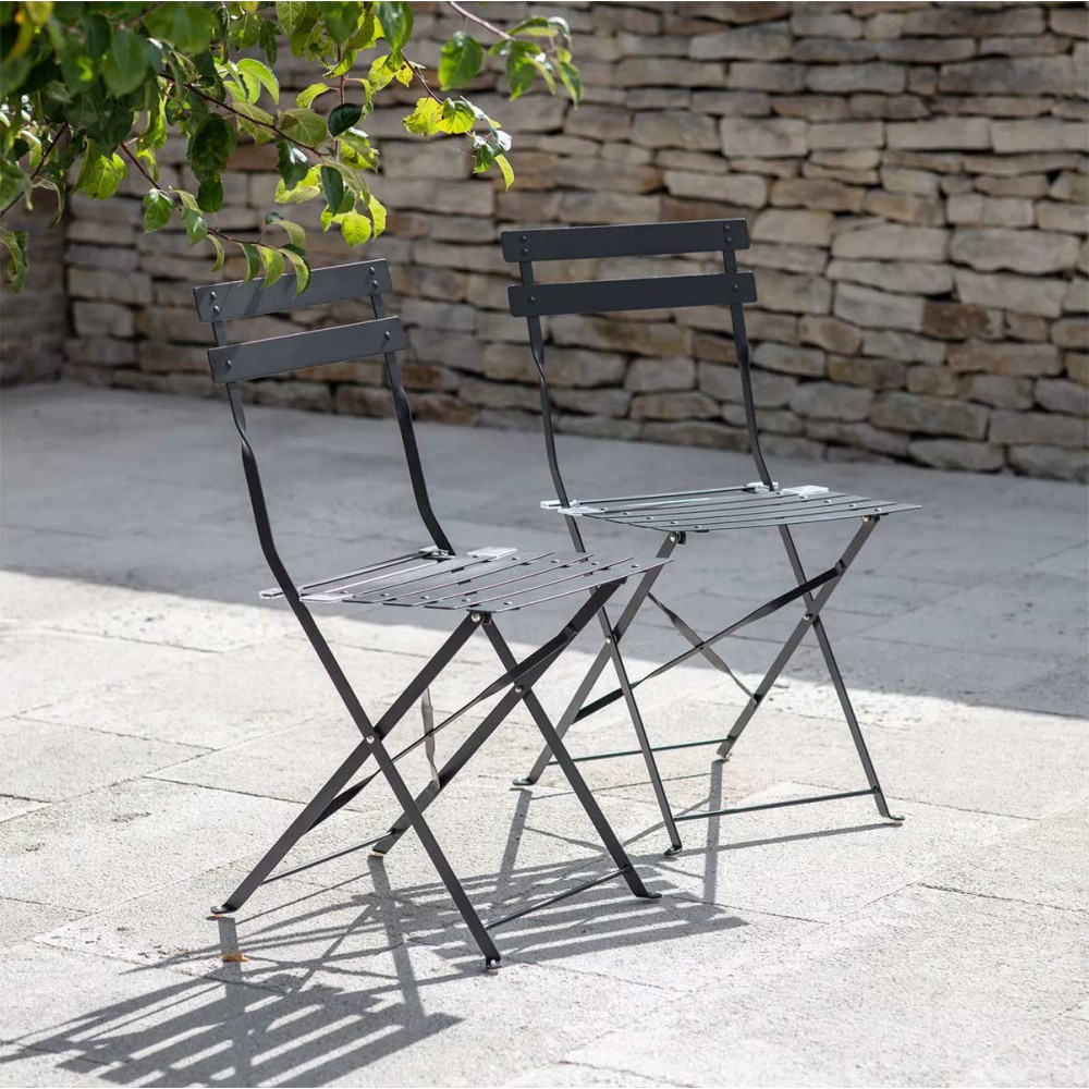 Lot de 2 chaises bistrots noirs Lot de 2 chaises bistrots noirs
