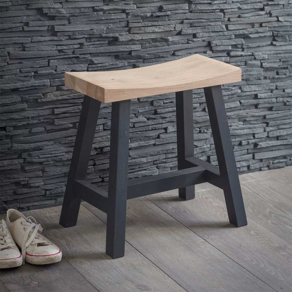 Tabouret bois et gris Tabouret bois et gris