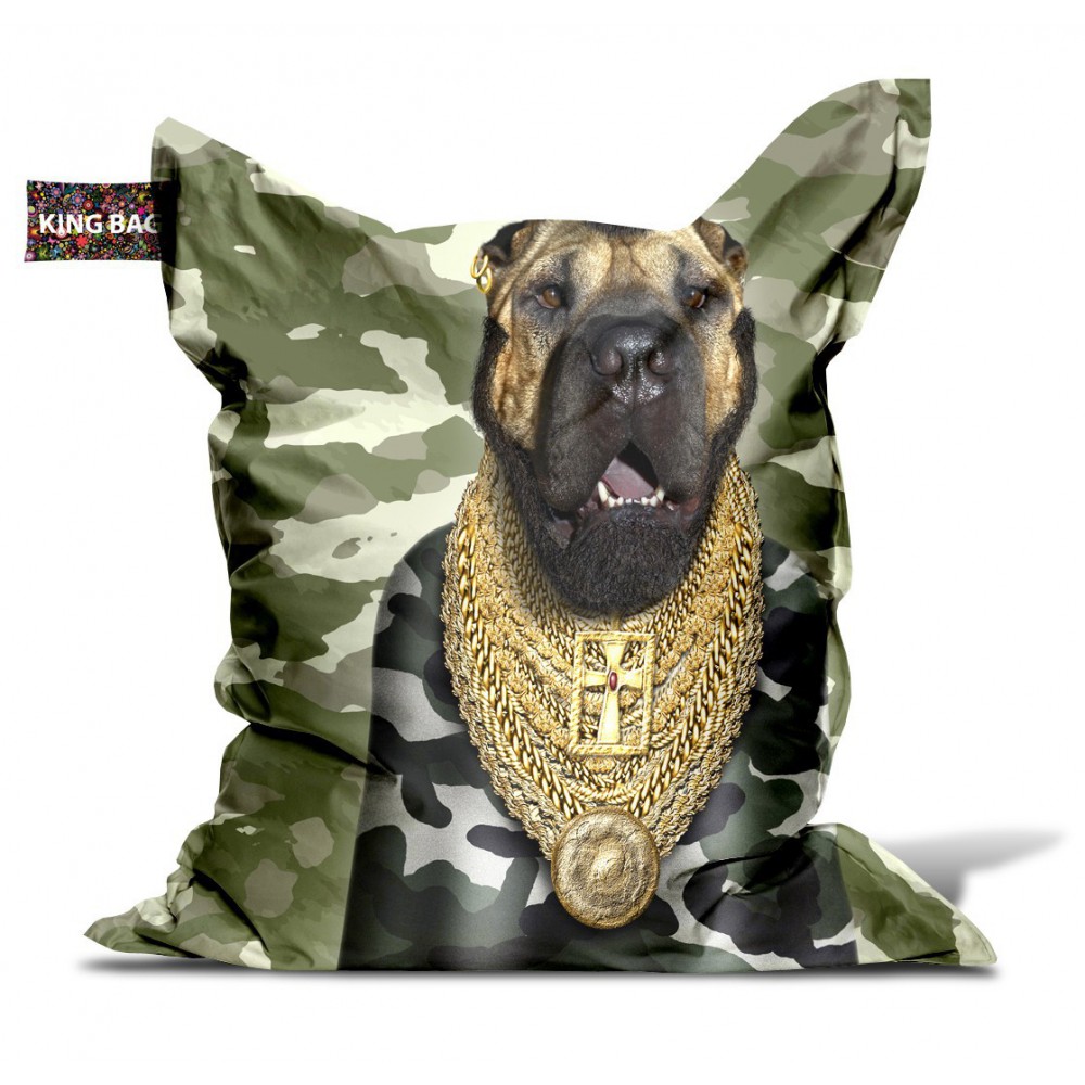 Pouf chien militaire