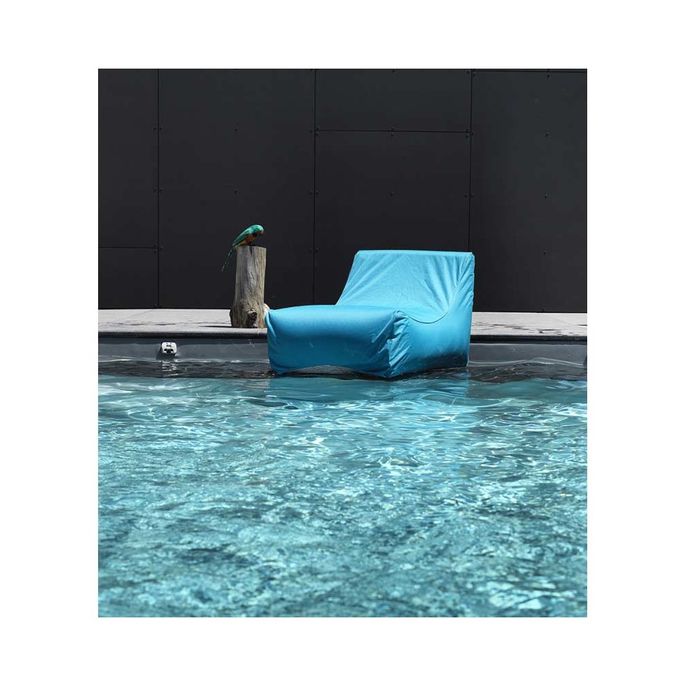 Fauteuil bleu turquoise flottant pour piscine en vente sur PoufDesign