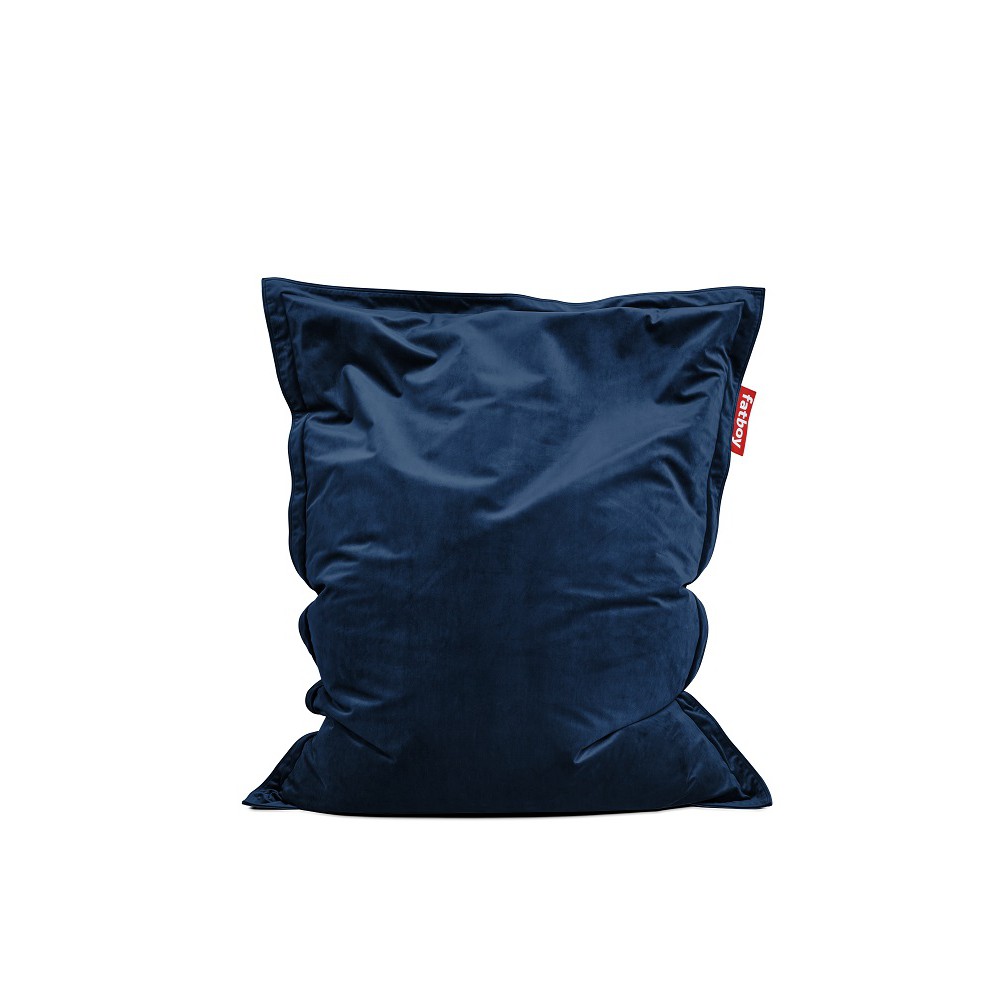 Pouf Original Slim Velvet bleu marine