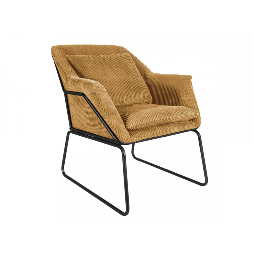 Fauteuil en velours côtelé marron Fauteuil en velours côtelé marron