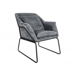 Fauteuil en velours côtelé gris