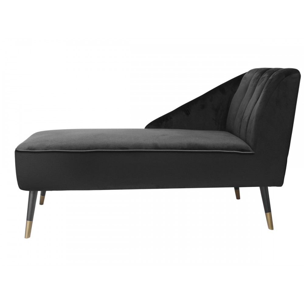 Méridienne en velours noir Méridienne en velours noir