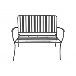 Banc Exterieur De Jardin En Acier Noir Mat Pouf Design