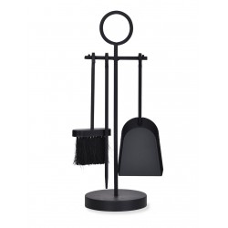 com-four® 3X Pièces Ensemble de cheminée en Noir dans Un Format Compact en  métal - serviteur cheminée - cheminée (003 Couverts)