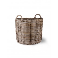 Grand panier à bûches en rotin Ø 65cm