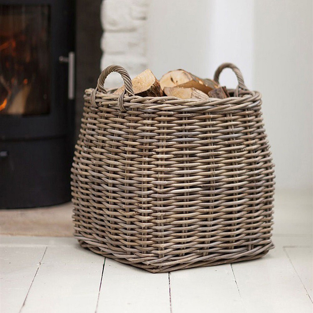 Panier à bois en rotin