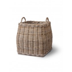 Grand panier à bûches en rotin Ø 65cm | Pouf Design