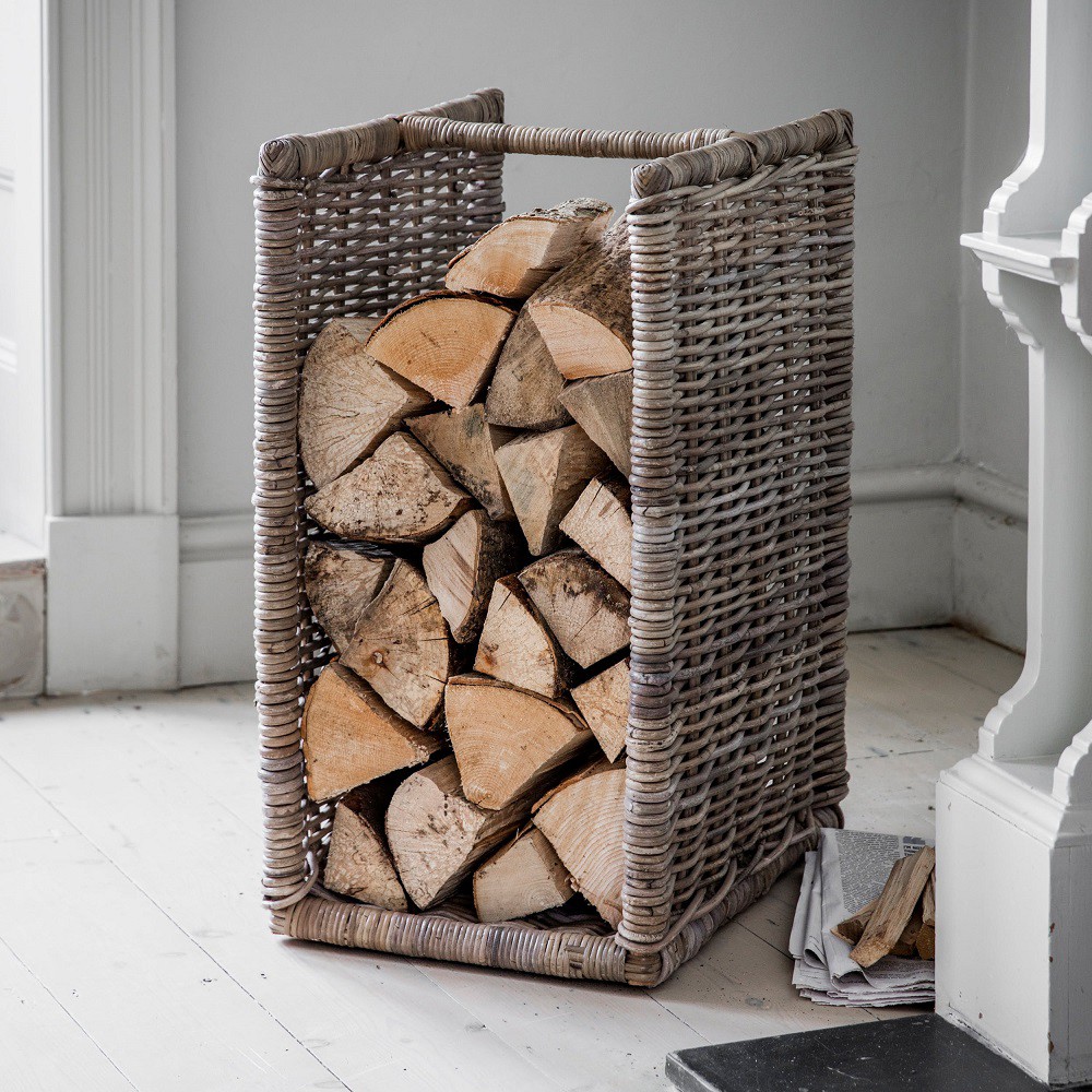 Etagère porte bois de cheminée porte-bûches design contemporain