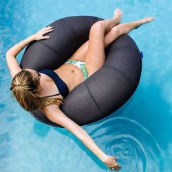 pouf piscine rond gris