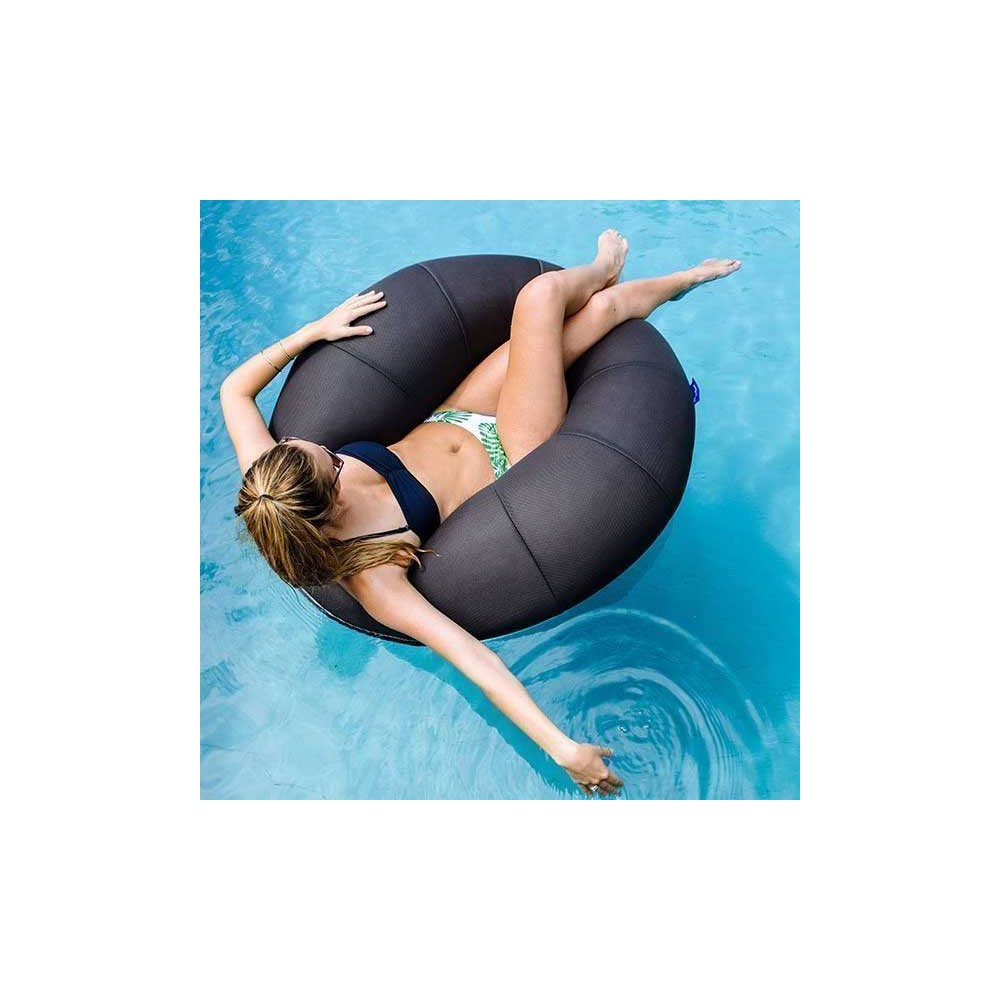 pouf piscine rond gris