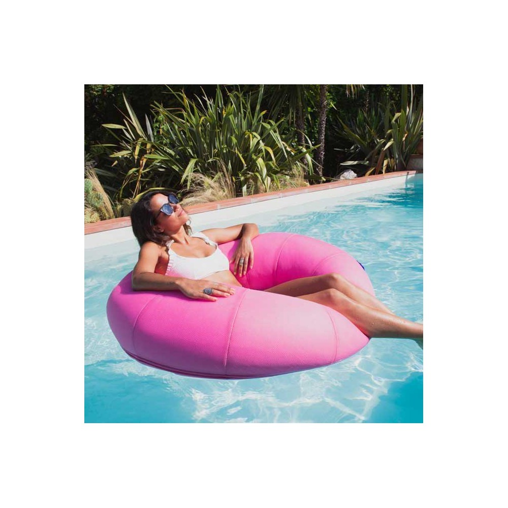 pouf piscine rond rose