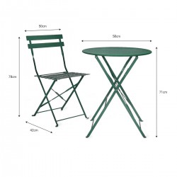 chaise et table bistrot vert