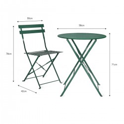 chaise et table bistrot vert