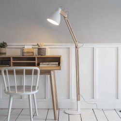 lampadaire bois d'hévéa