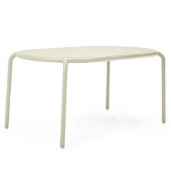 Table en aluminium beige pour 6 personnes