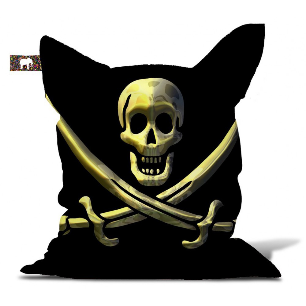 Pouf drapeau pirate