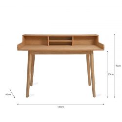 Bureau avec étagère bois de frêne