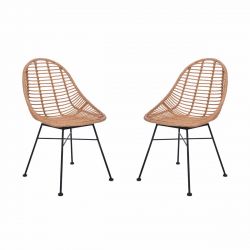 Deux chaises de jardin bambou