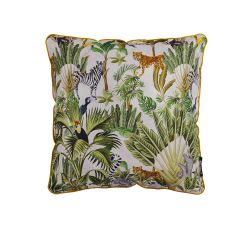 recto coussin imprimé velours jungle