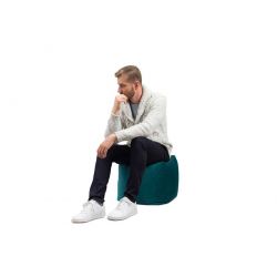 Pouf carré bleu