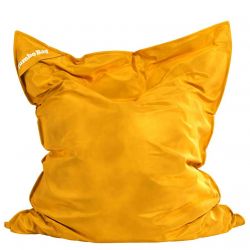 Pouf géant en velours curry