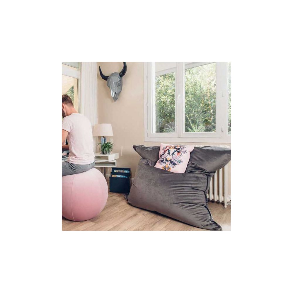 Pouf pliant double gris - Atmosphera