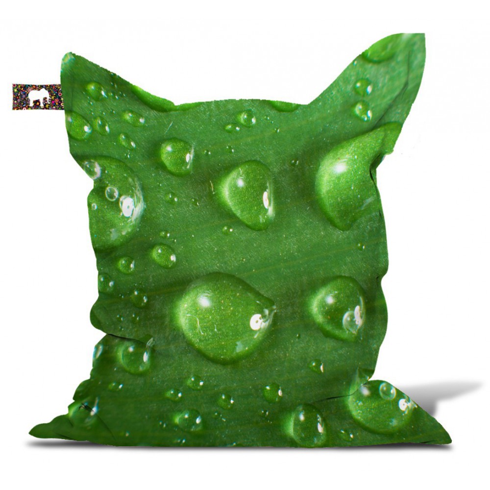 Pouf vert gouttes d'eau Pouf vert gouttes d'eau